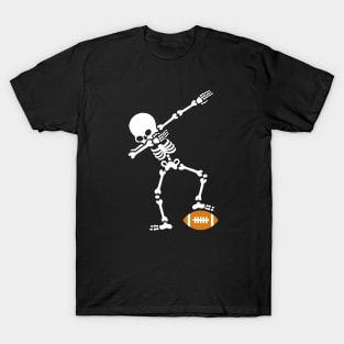 Dab dabbing skeleton rugby - American football T-Shirt